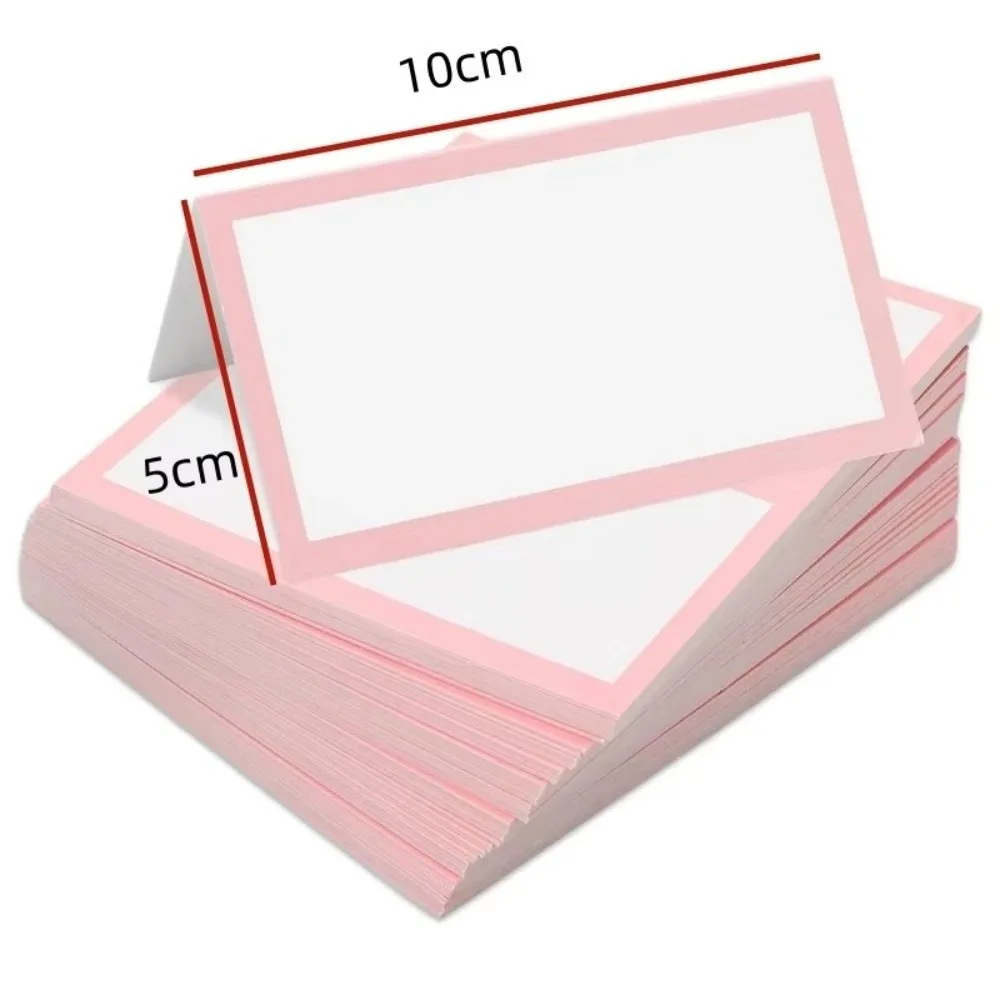 50Pcs New Pink Framed Place Cards Small Tent Card Table Card Wedding Name Cards Dining Table Decorations Seat Card