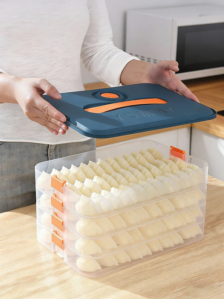 Handheld Dumpling Storage Box with Lid Frozen Food Preservation Home Use Dumpling Tray Quick Freezing Egg Box Plastic BPA Free