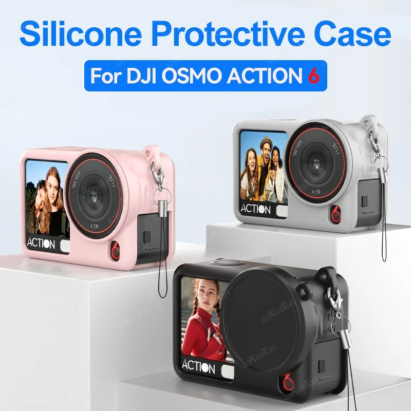 Silikon-Schutzhülle für DJI Osmo Action 6, Kamerazubehör, vollständige Schutzhülle mit kratzfester Objektivdeckel