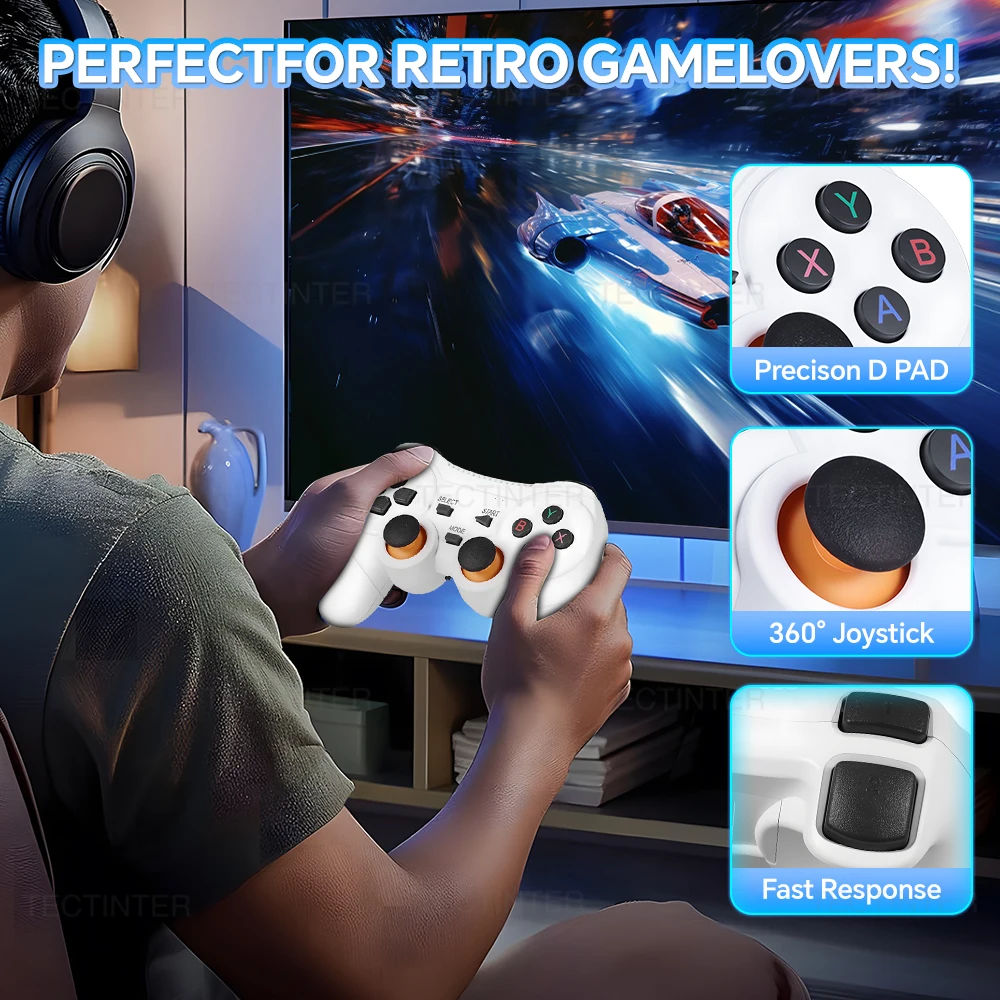 M15 Pro 4K Game Stick Mini TV Retro Video Game Console مشغل ألعاب محمول 128G 40000+ ألعاب مع وحدة تحكم ألعاب لاسلكية #3