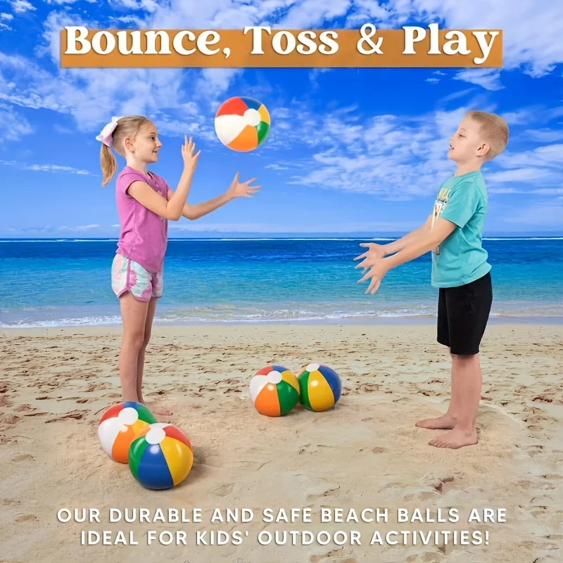 3pcs/7pcs, 12인치 풍선 비치 볼 - 대형 레인보우 비치 볼 풍선 풀 장난감, 파티 장식에 적합