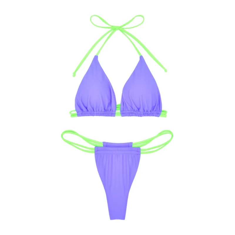 2025 Paarse Driehoek String Bikini Vrouwen Sexy Badmode Vrouwelijke Braziliaanse Badpak Zwemmers Zwemmen Zwemmen Badpak Beachwear