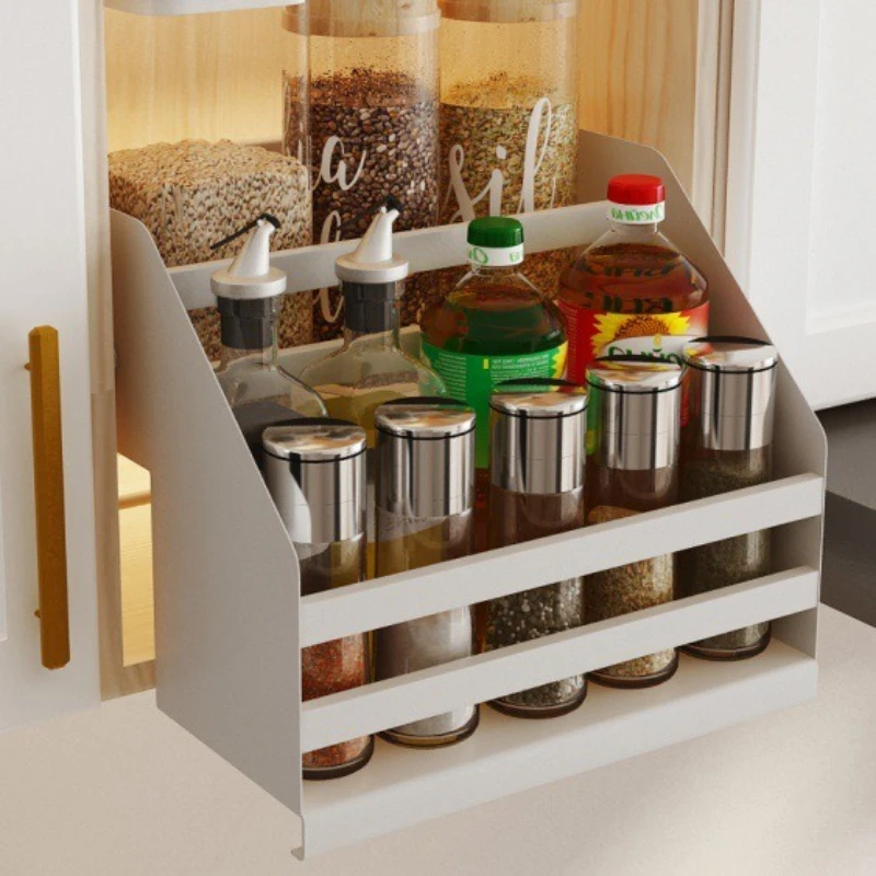 

Kitchen Cabinet Pull-down Shelf Hanging Lifting Basket Wall Storage Pull-down Seasoning Rack High