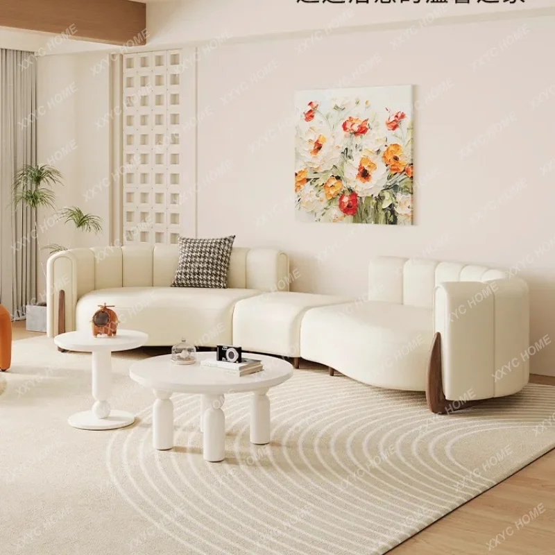 XXCream wind sofa living room small apartment simple modern curved beauty salon sitting area minimalist sofa