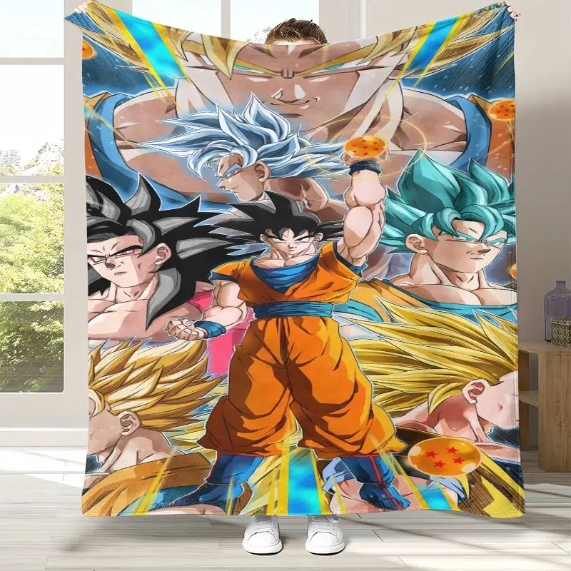 Goku D-Dragon Ball Anime Super Saiyan Flannel Throw Blanket,Cozy Warm Blanket for Bed,Sofa,Living Room,Picnic,Home Decor,Gift
