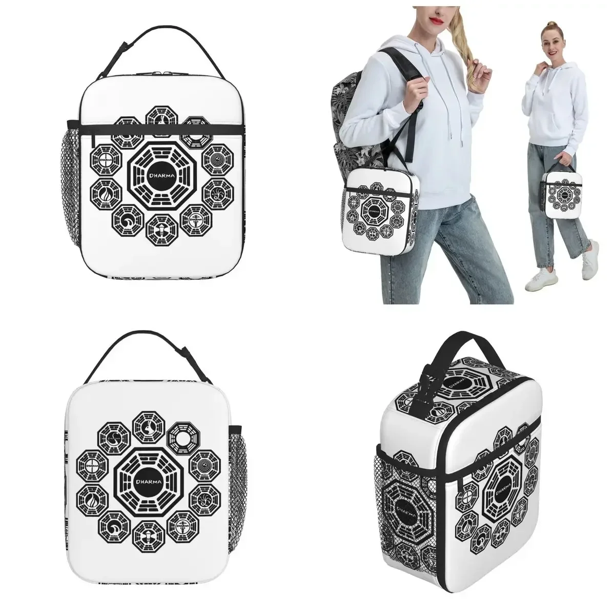 DHARMA Initiative Insulated Lunch Bag Portable 1977 Tv Show Lost Reusable Thermal Bag Tote Lunch Box College Outdoor Bento Pouch