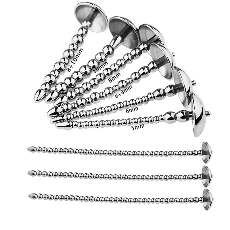 Overlength Electric Shock Head Pull Bead Urethral Penis Plug Masturabtors Stimulate Massage Urethral Plug Bdsm Sex Toys for Men