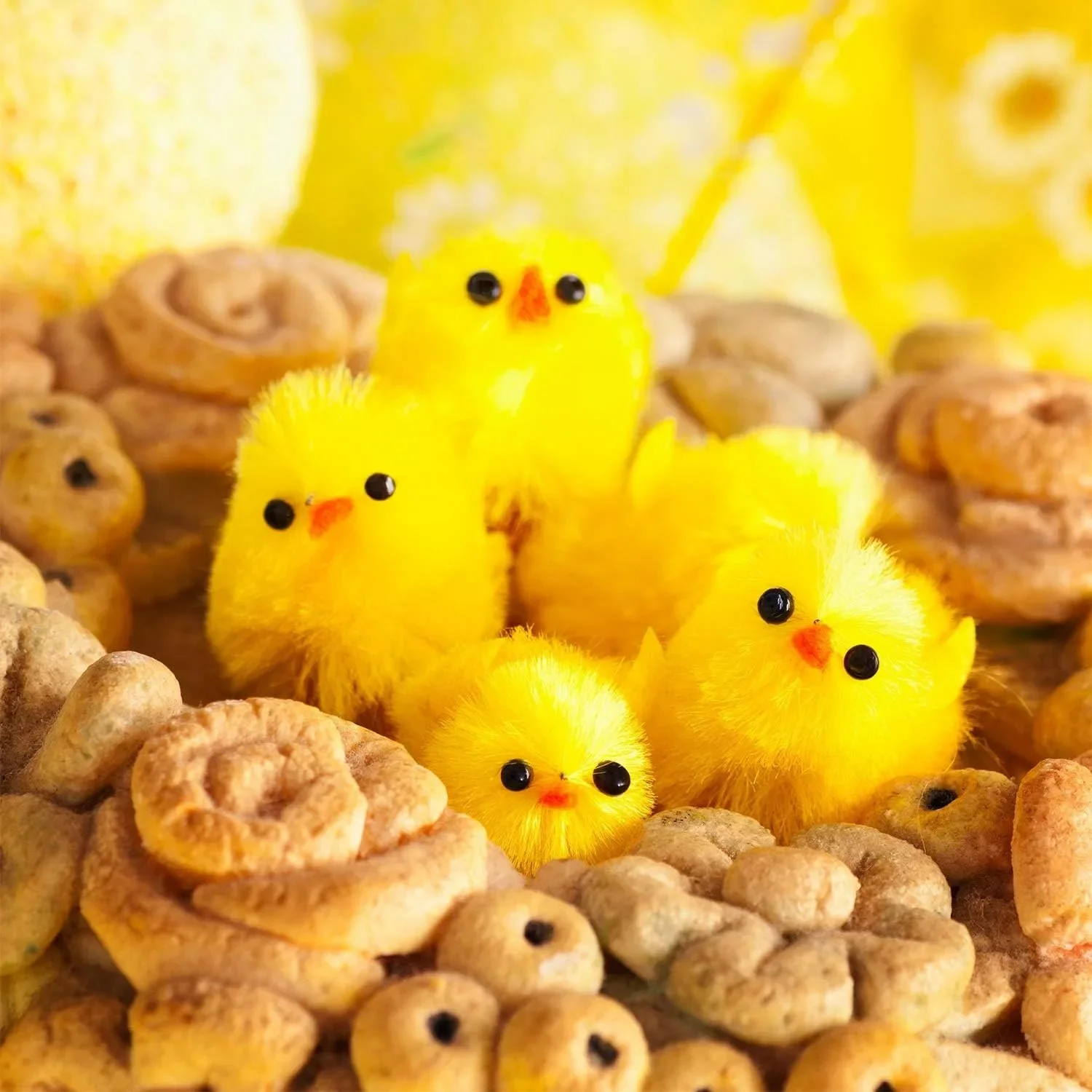 Easter Chick Plush Mini Yellow Chicken Simulation Animal Cute DIY Party Decoration Gift for Kids Children Desktop Ornament - view 4