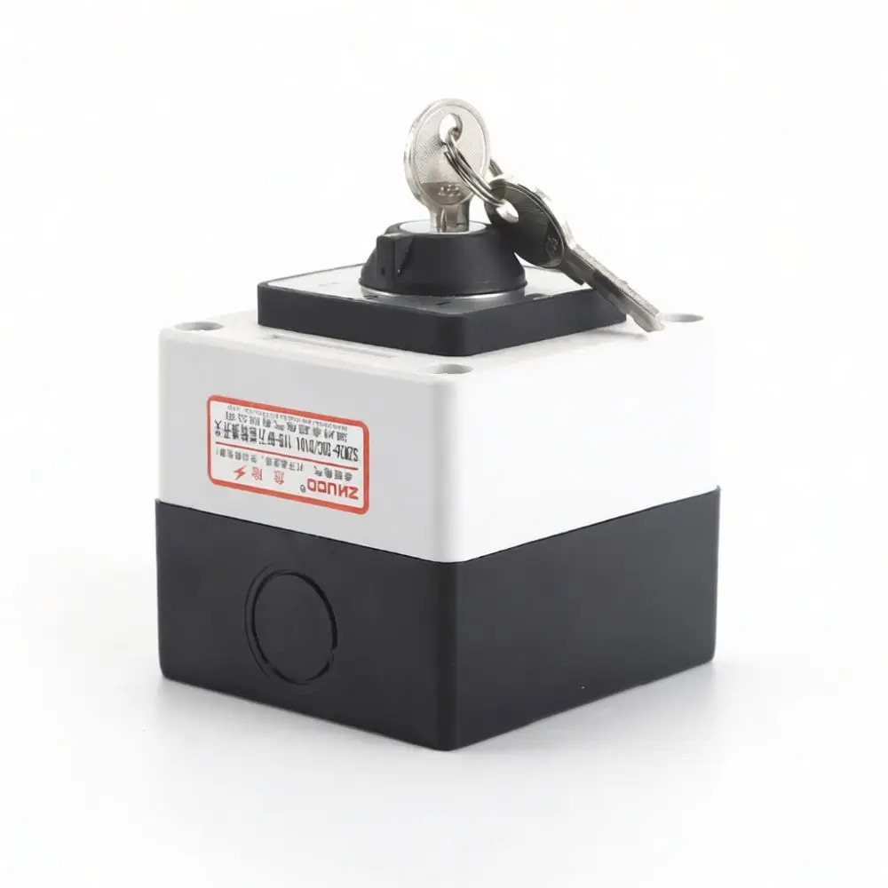 Rotary Key Switch SZW26 20C Enclosed Protective Housing Industrial Power Selector Lock Safety Access Security Control Module