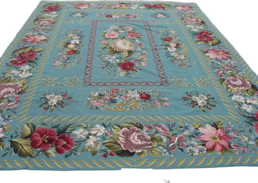 

Free shipping wholesale handmade needlepoint woolen rugs high quality 9'x12' cheap prices for WEDDING DECORATION