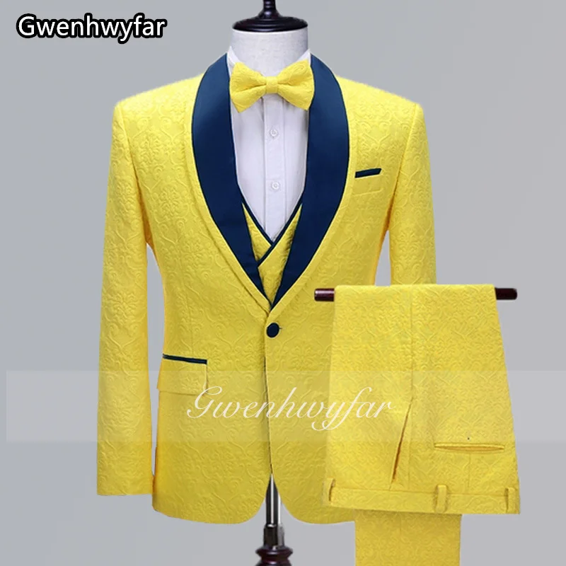 

Мужской смокинг Gwenhwyfar: приталенный крой, для бизнеса, вечеринок, свадеб, выпускных, банкетов, 3 предмета, с шаль-воротником