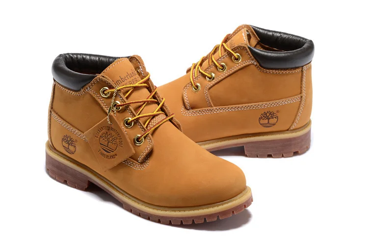 TIMBERLAND Classic Men 23061 Premium 100% Waterproof Middle-Top Ankle Boots Men Women Genuine Leather Fashion Yellow Shoes