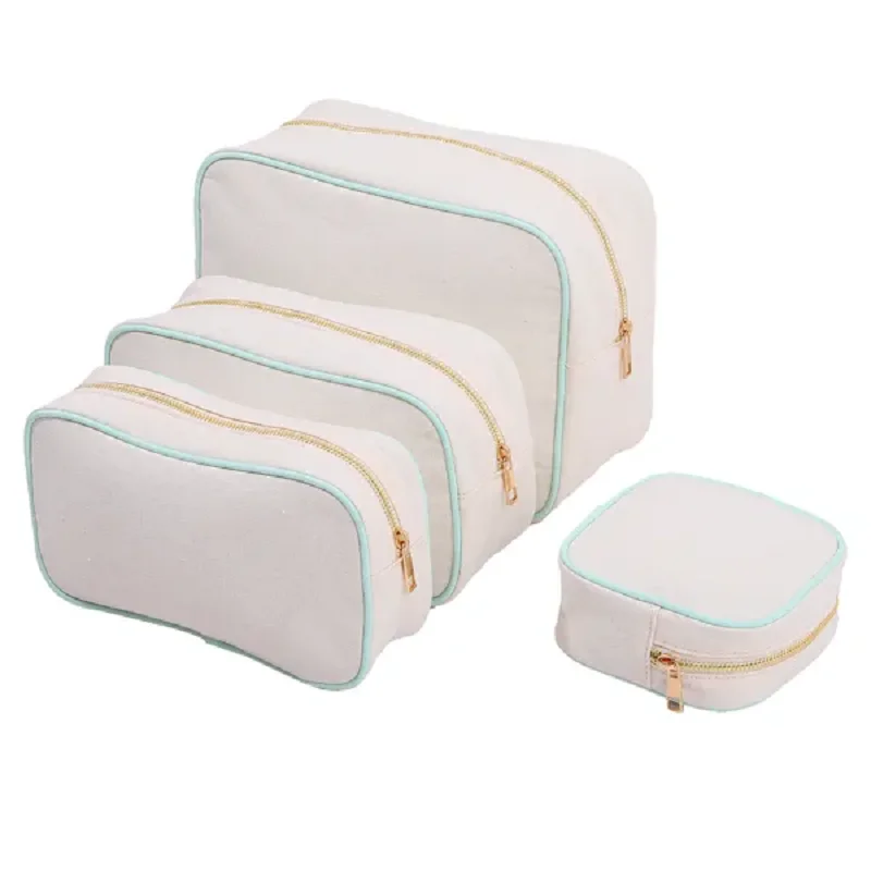 Fashion Customized Cute Makeup Toiletry Pouch Women Canva Cosmetic Bags