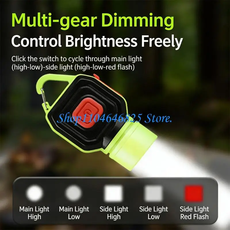 Small LED Flashlights Waterproof Plastic Texture Flashlight with Keychain