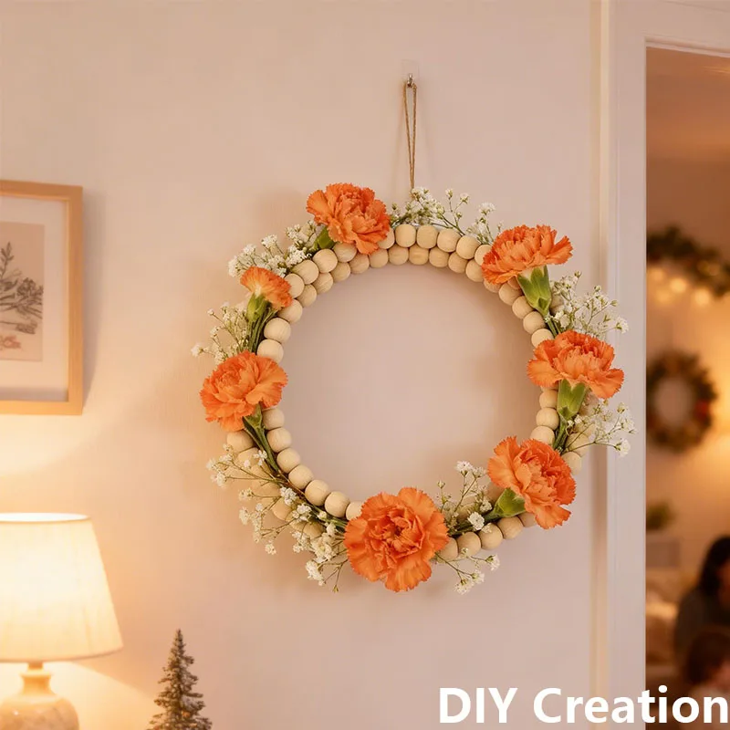 

Wooden Bead Opening Ring DIY Set, Handmade Decorative Pendant Material Package Suitable for Wedding Party Home Decoration인테리어 세트