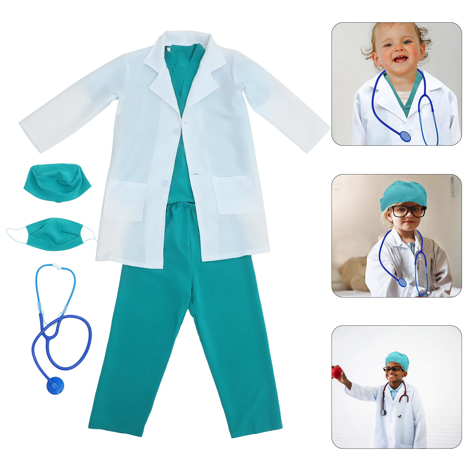 

1 Set Doctor Costume Set For Stage Performance Party Pretend Play Birthday Festival Dance Cosplay Costume For