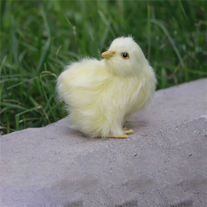 Realistico carino pulcino di pasqua giocattolo simulazione pulcino decorazione fai da te Desktop in miniatura pollo giardino ornamento regalo di pasqua giocattoli per bambini