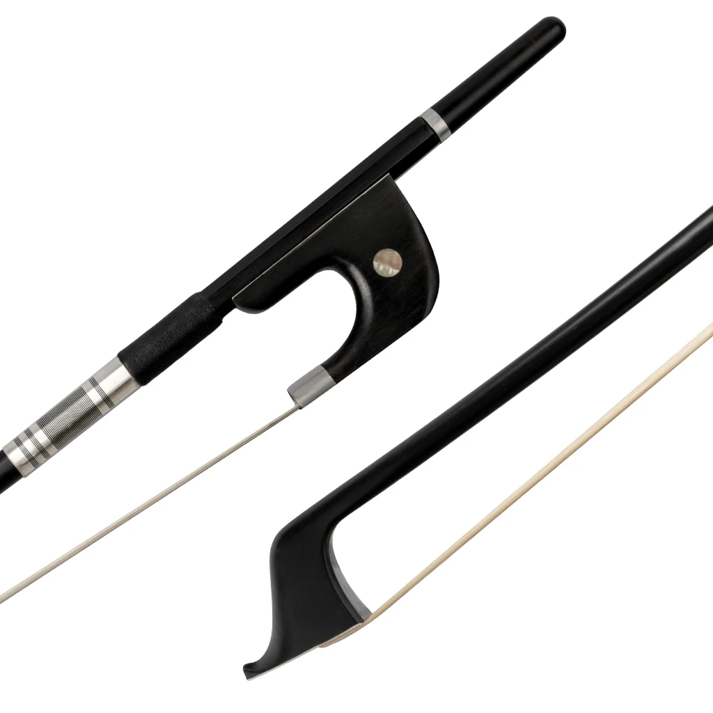 

4/4 3/4 1/2 1/4 1/8 Size Upright Double Bass Bow Carbon Fiber German Bow Natural White Horsehair Bow Hair Durable Well Balanced