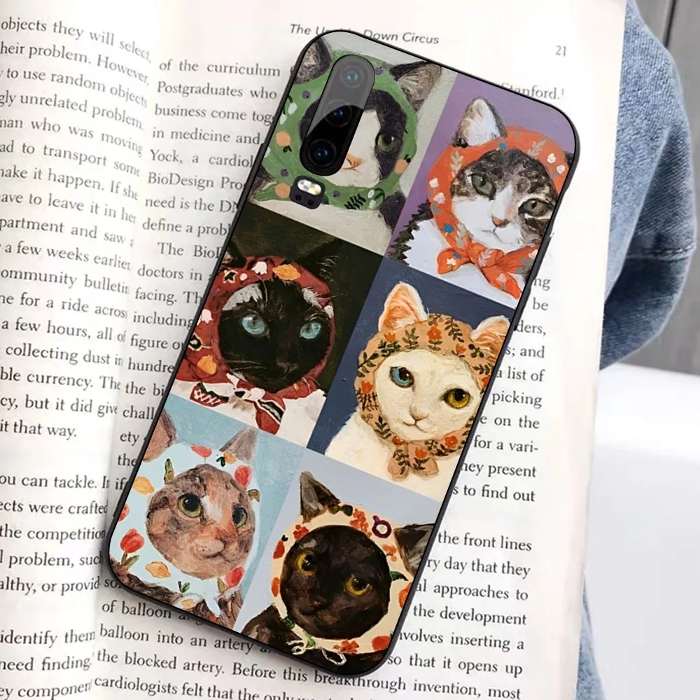 Cute Cat Phone Case For Huawei Honor 10 lite 9 20 7A 9X 30 50 60 70 pro plus Soft Silicone Cover