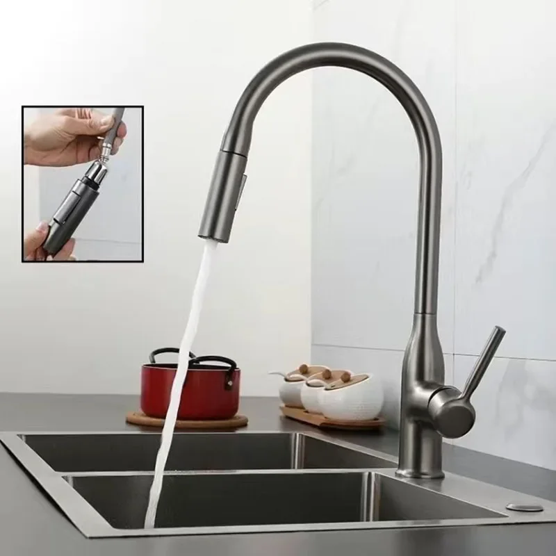 Imagem -04 - Gegve-chrome-shaped Faucet Flexível Torneira Pia da Cozinha Latão em Forma de Cromo Filtro Projetado Removível Mixer Preto Fosco 2in 1