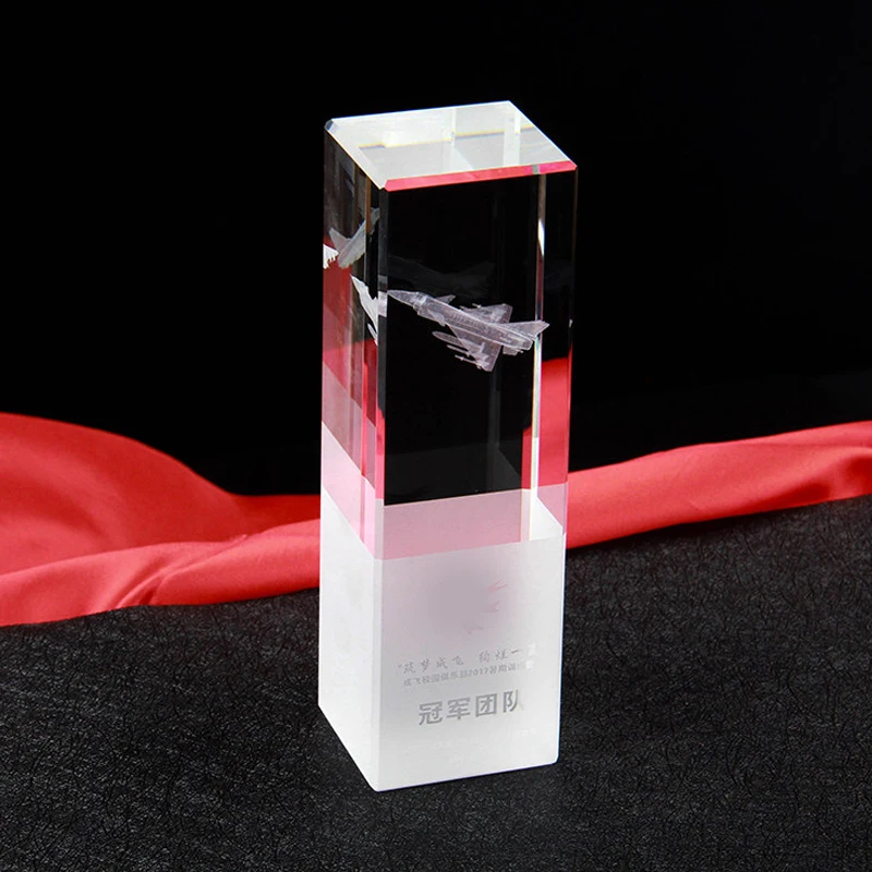 Customized Aircraft Shape Crystal Trophy, Creativity Lettering High-end Souvenir, Home Decoration Awards Competition Trophy, 1Pc