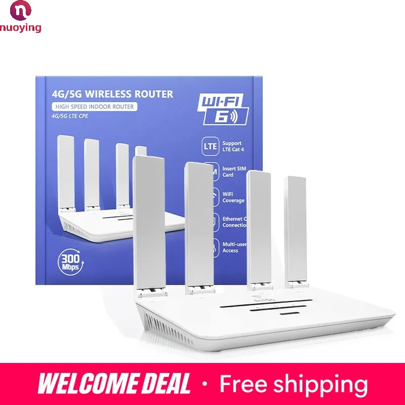 Routeur WiFi6 4G LTE russe NUOYING WR730, 4 antennes, port LAN unique, emplacement pour carte SIM, modem CPE sans fil