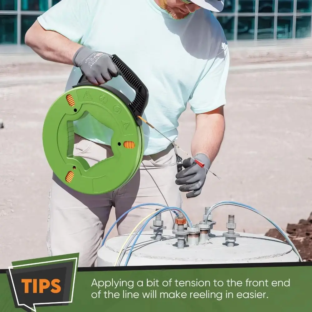 

Guide Spring Cable Pulling Aid Durable Data Cabling Fish Tape Reel Retractable Design Anti-Corrosion Cable Puller