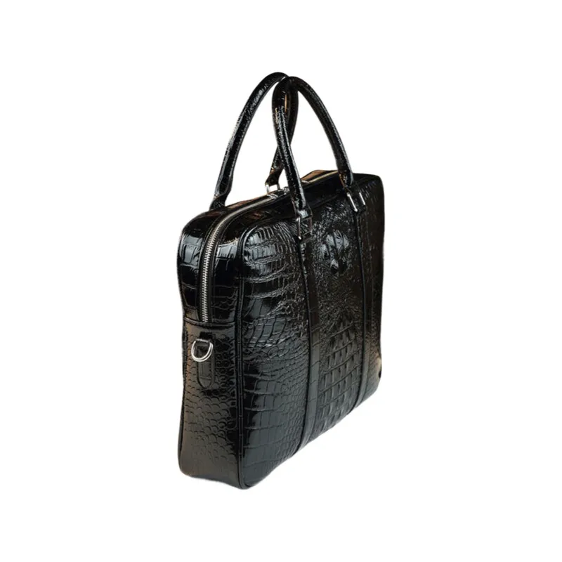 Custodia adatta premium in rilievo di coccodrillo - Borsa a tracolla da uomo antifurto in pelle con tracolla staccabile Valigetta di grande capacità