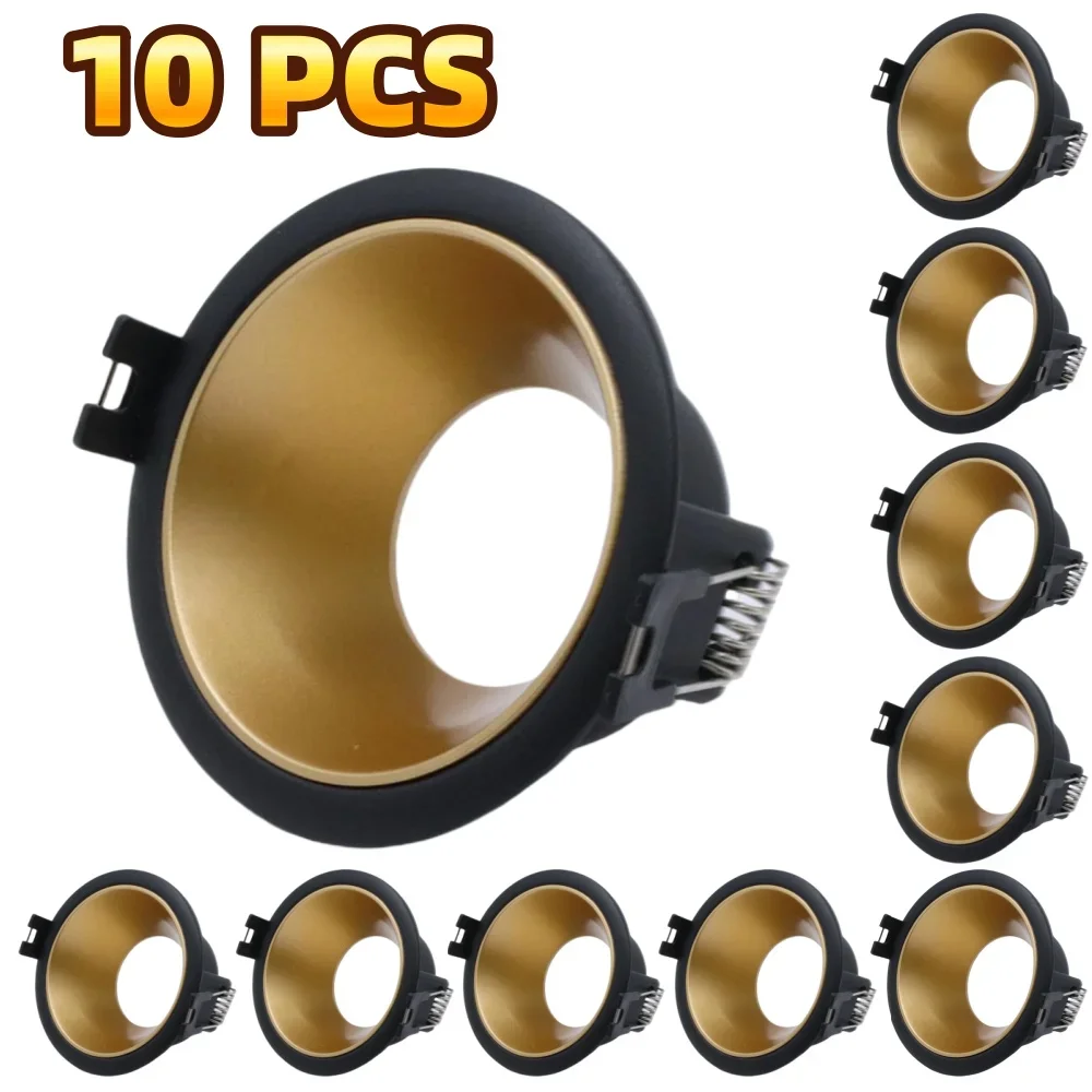 JOYINLED Pack of 2/10 Recessed Downlight Housing, Aluminum Alloy Trim Ring for MR16/GU10 Bulbs in Gold/Black/White