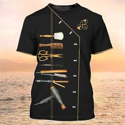 Fashion Dressing 3d Printed Barber T-Shirt Men Women Fun Short Sleeve Tees Top Smock Vintage Casual Oversized Tees Top Clothing