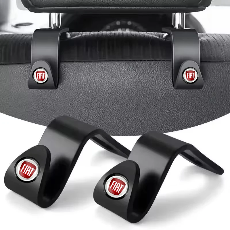 Ganchos traseiros portáteis para assento de carro, 2 peças, acessórios de armazenamento para Fiat 500 Punto Panda Doblo Stilo Bravo Freemont Ducato Pondo FR Abarth
