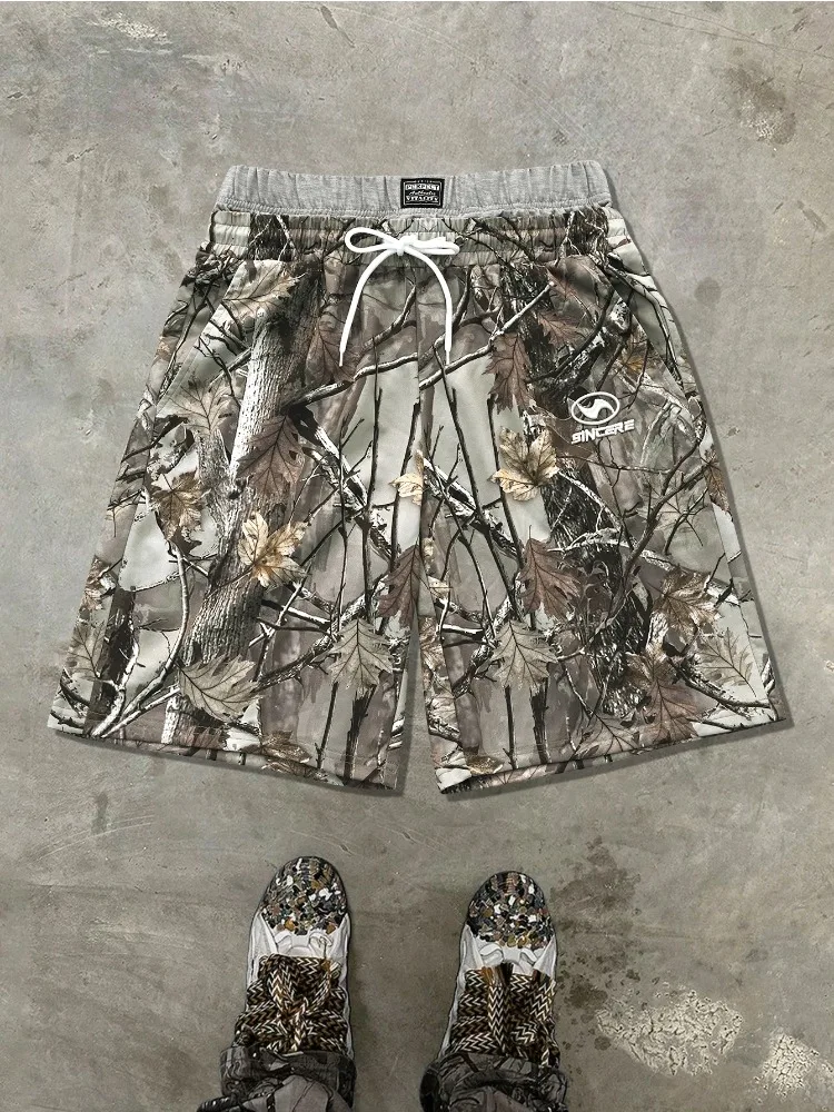 Summer Trendy Men's Simple America Fashion Casual Everyday Shorts Quick Dry Flexible Oversized Printed Moto Beach Shorts
