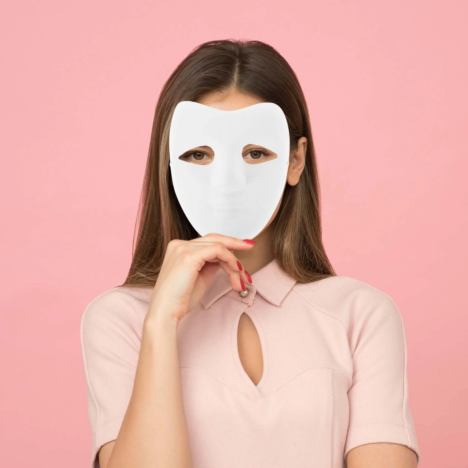 5 Pcs High Quality Child Facial Mask Unpainted Masquerade Paper Half Masks White