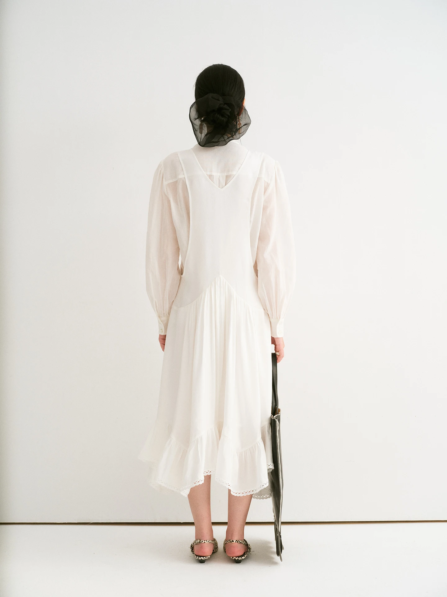 Ele Romantic Deep V-ne Tank-sle Hollow out Lace Trim Asymmetrical Big Swing Dr Casual Sle Glue Fiber Fabric A-li...