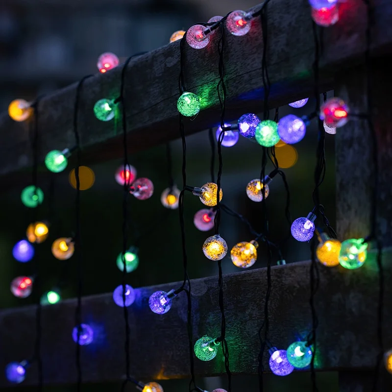 

1pc Solar Crystal Ball Bee Fairy String Lights 20/50/100LEDs Outdoor Christmas Fairy Garland Garden Party Ramadan Decoration