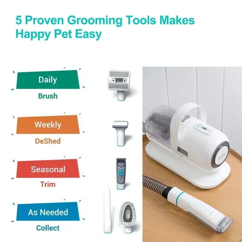 

2025/Neabot P1 Pro Low noise pet hair cutter dog grooming blower blaster with pet grooming vacuum cleaner