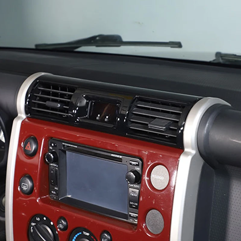 Tampa do quadro da tomada do condicionador de ar do controle central, adesivo decorativo para Toyota FJ Cruiser 2007-2021, acessórios do carro do ABS