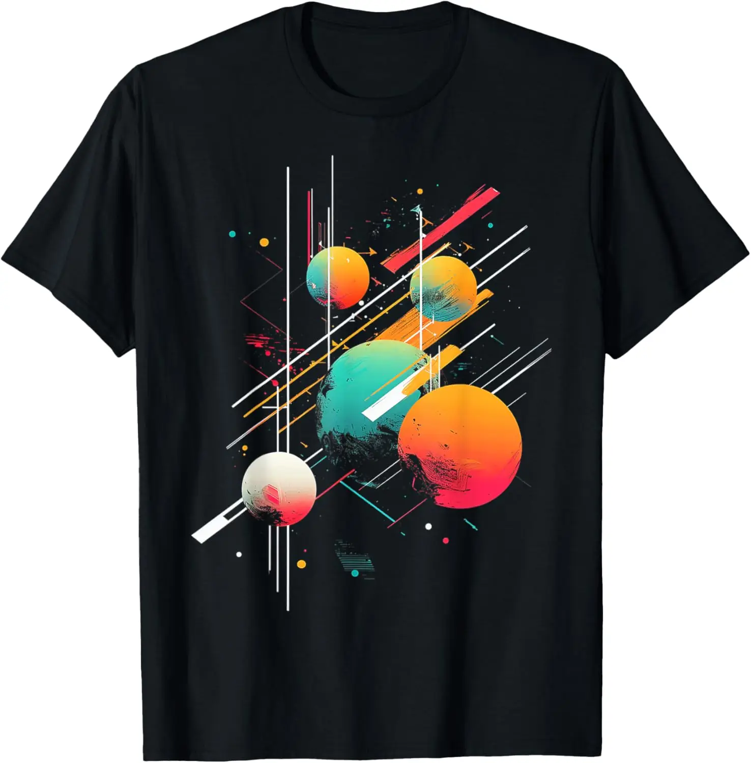 Planet Polygon Art Geometric Colorful Graphic Planet T-Shirt