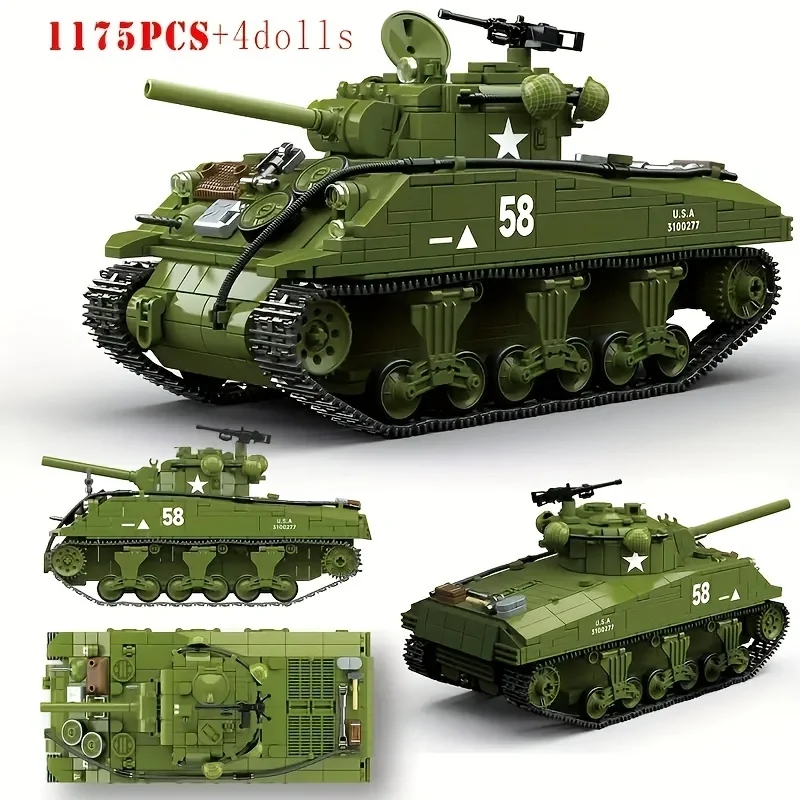 

1000+PCS Vintage Tank Building Set, Classic Military Model, Home Decor & Collectible Gift