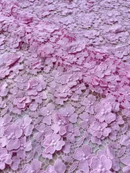 High quality ,Pink Water Soulble African fabric Lace ,3D Embroidery Lace,For DIY Weddings ,Evening dresses ,Party,