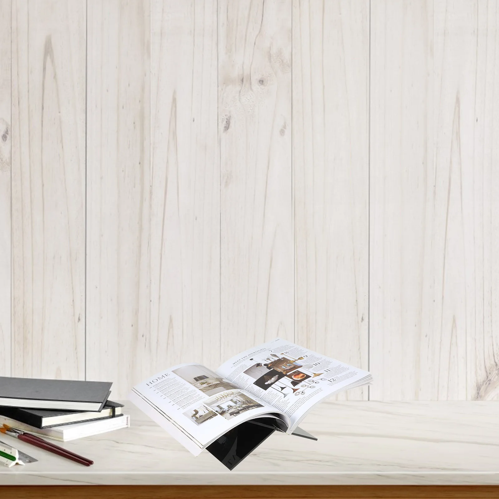 

1pcs Acrylic Book Holder Stand For Desktop Display Storage Organizer Books Magazines Files Bibles Recipes Cards Easels Shelf