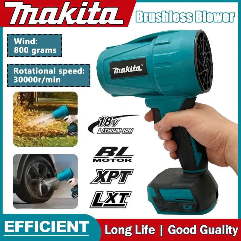 Makita Car Cleanin Tool Rechargeable withLight 18V Electric Air Duster Wind 30000RPM Violent Blower Turbo Jet Fan Speed Turbo