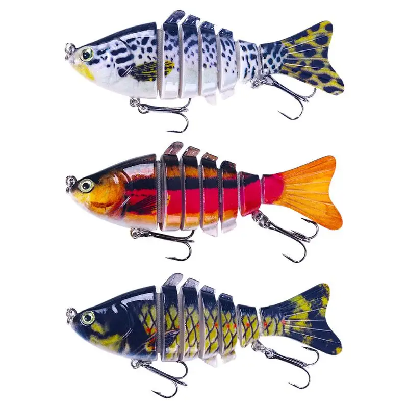 Bass Fishing Lures 7 Segment Swimbait Lures Fishing Lures Hard Bait 3X Swimbait Fish Hook Fishing Tackle Hard Bait Multi Jointed