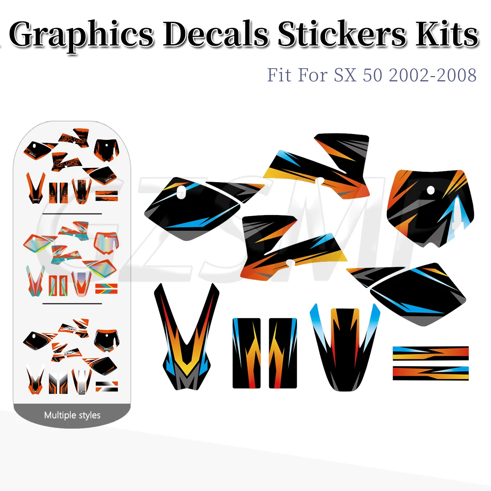 

Full Graphics Decals Motorcycle Background Deco Stickers Kit Fit for SX50 SX 50 2002 -2008 Mini Bike 2003 2004