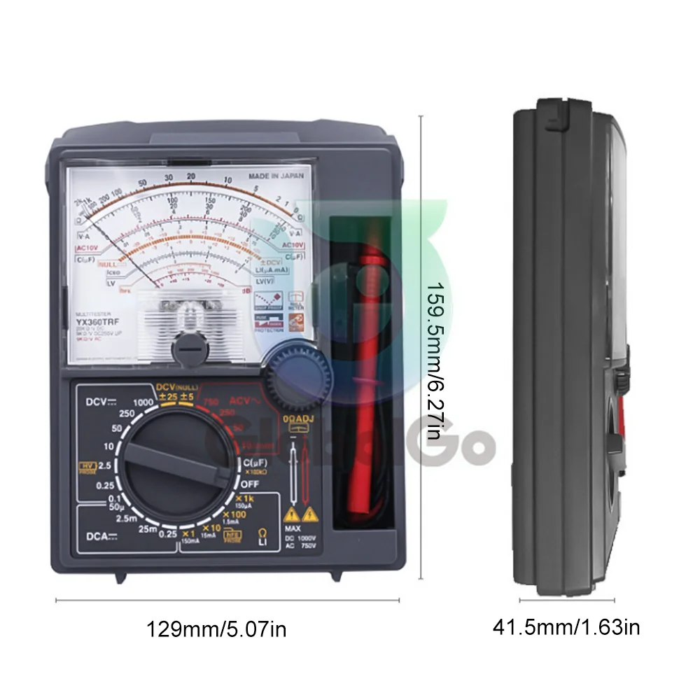 Imagem -04 - Analógico Multímetro Testador Ponteiro tipo Zero Centro Instrumento 200mohm Medição de Resistência Yx360trf Yx360trf