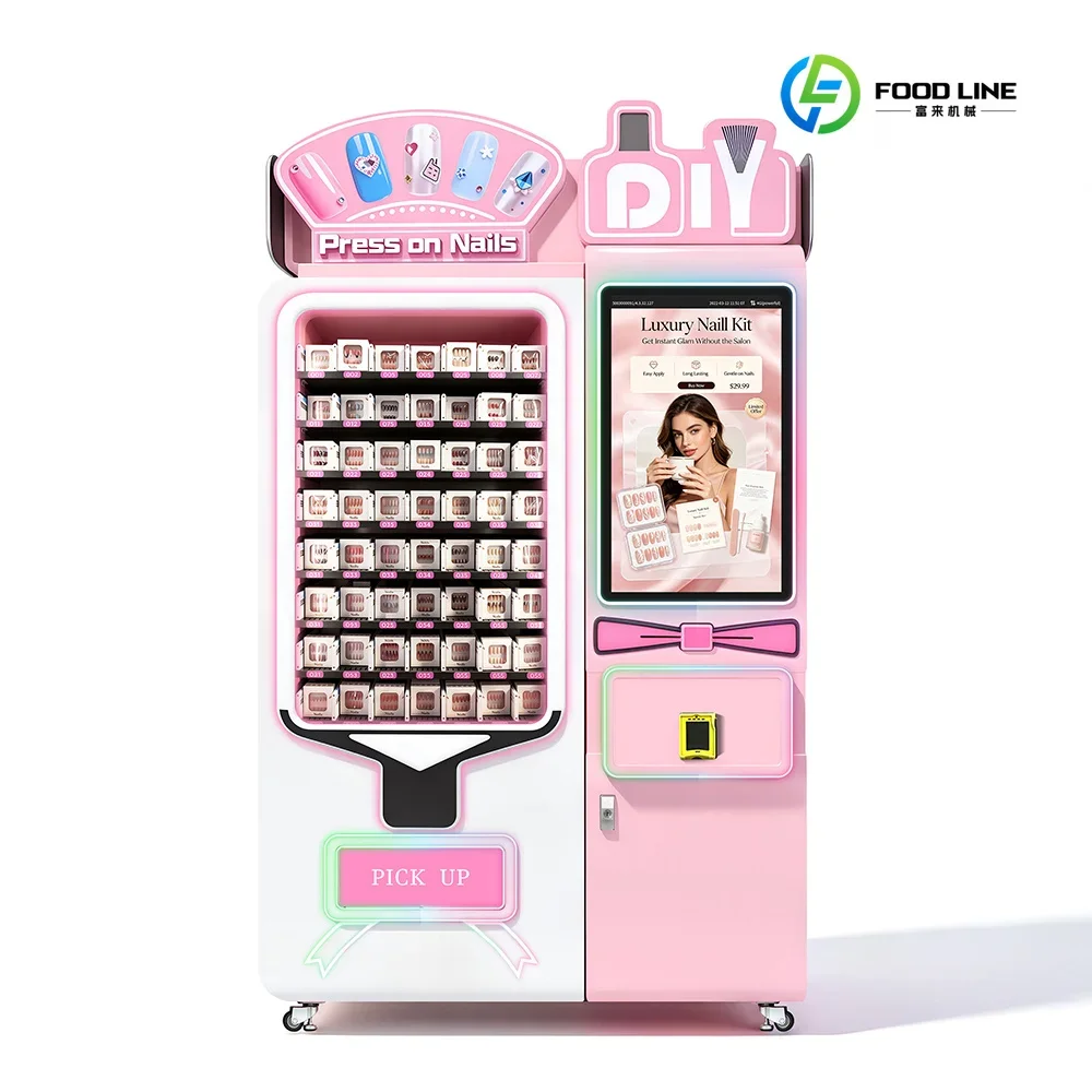 FL 32 Inch Touch Screen 780PCS Smart Cashless Press on Nails Cosmetics Beauty Products Nail Tips Vending Machine Custom
