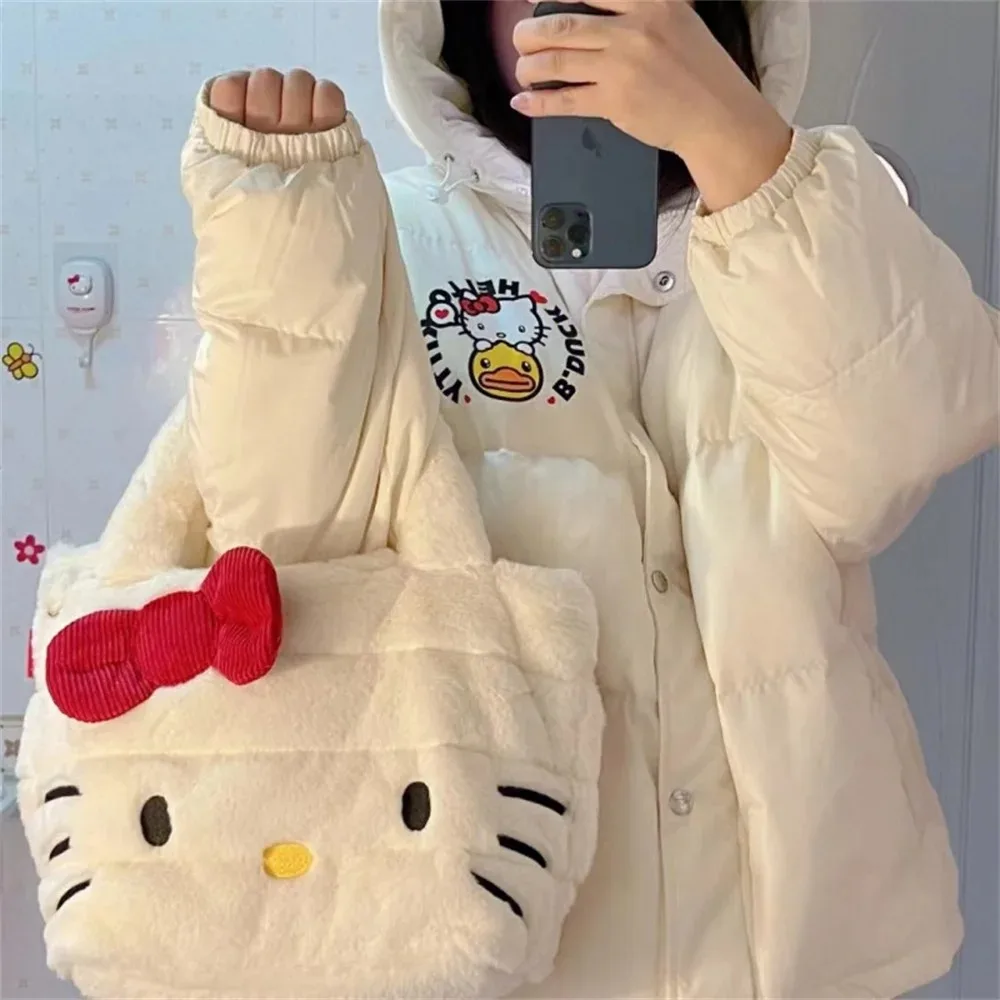 Cartoon Hello Kitty Shoulder Bag Plush Toys Figure Kuromi Handbag Cute My Melody Crossbody Backpack Women Gifta Girla Tote Bags