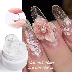 LILYCUTE 8ML Clear White Non Stick Hand Solid Extension Gel Nail Polish 3D Shaping Carving Flower Reinforcement Hard Gel Varnish