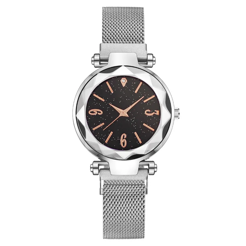 Absorbent Iron Stone Digital Diamond Starry Sky Lazy Man Absorbent Iron Magnetic Women's Watch Origin