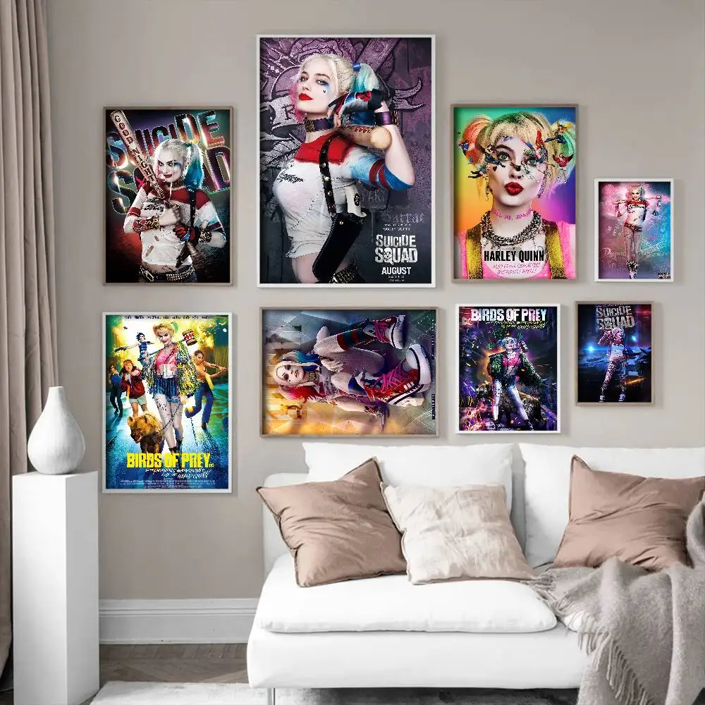 1PC B-BEAST K-KINGDOM D-DC H-Harley Q-Quinn Vintage Posters Sticky Whitepaper Sticker DIY Room Bar Cafe Room Wall Decor view 6